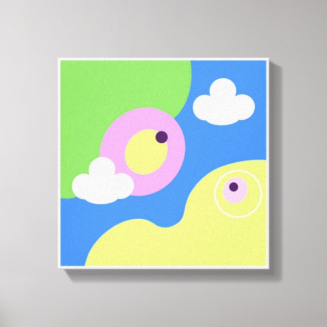 Original Simple Art Blue Bird Prints Leinwanddruck (Vorderseite)