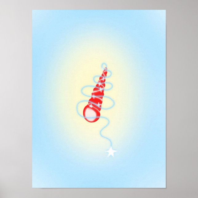 Original Simple Art Blue Conch Prints Poster (Vorne)