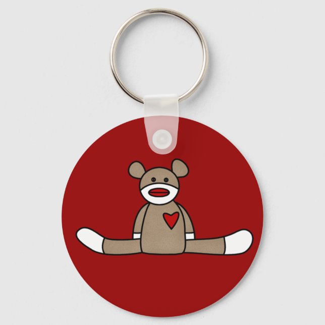 Original Sock Monkey Tshirts und Geschenke Schlüsselanhänger (Vorderseite)
