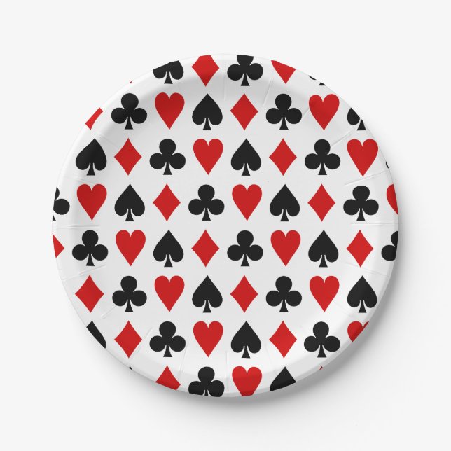 Original Spielkarten Diamant Club Herzlich Willkom Pappteller (Vorderseite)