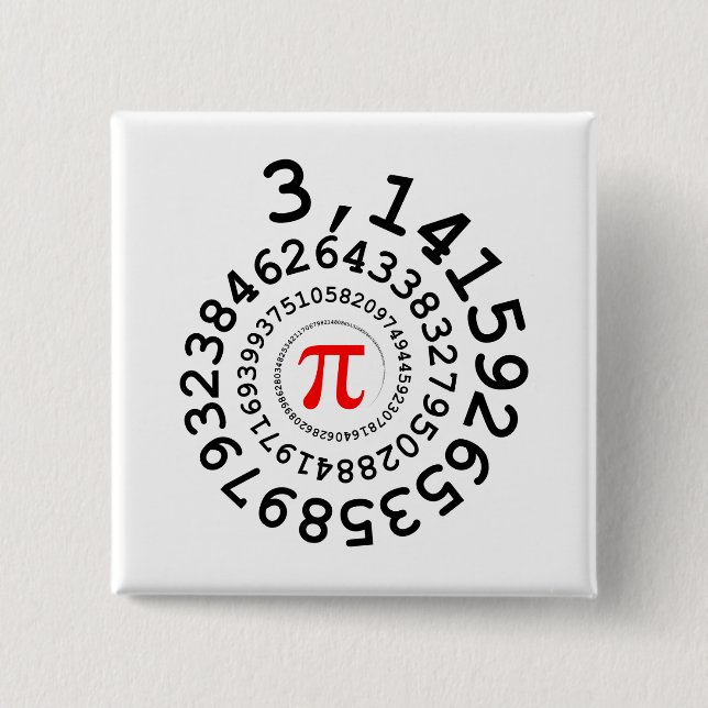 Original Spirale der Ziffern Pi Nummer 3,14... Button (Vorderseite)