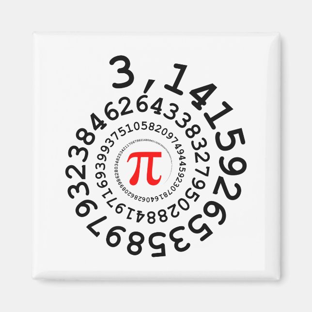 Original Spirale der Ziffern Pi Nummer 3,14... Magnet (Vorne)