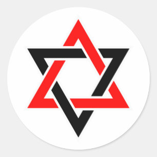 Original Star von David Symbol Zwei Farben T - Shi Runder Aufkleber