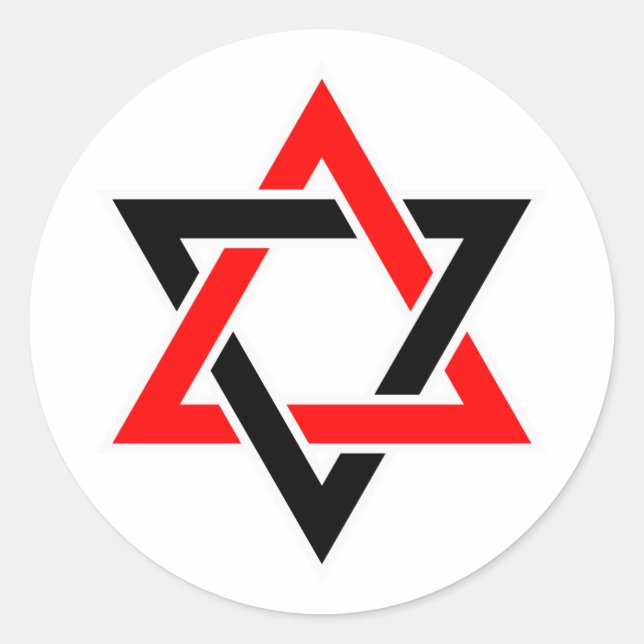 Original Star von David Symbol Zwei Farben T - Shi Runder Aufkleber (Vorderseite)