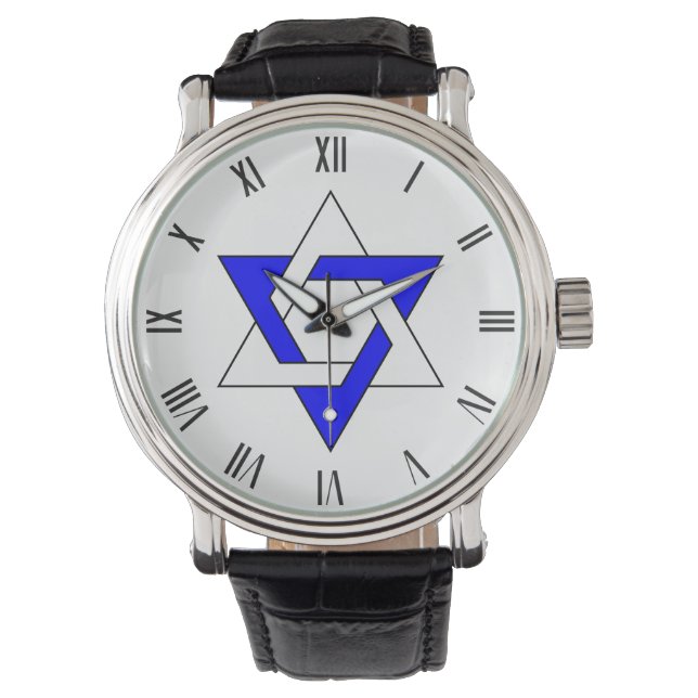 Original Stern von David Symbol Zwei Farben Armbanduhr (Vorderseite)