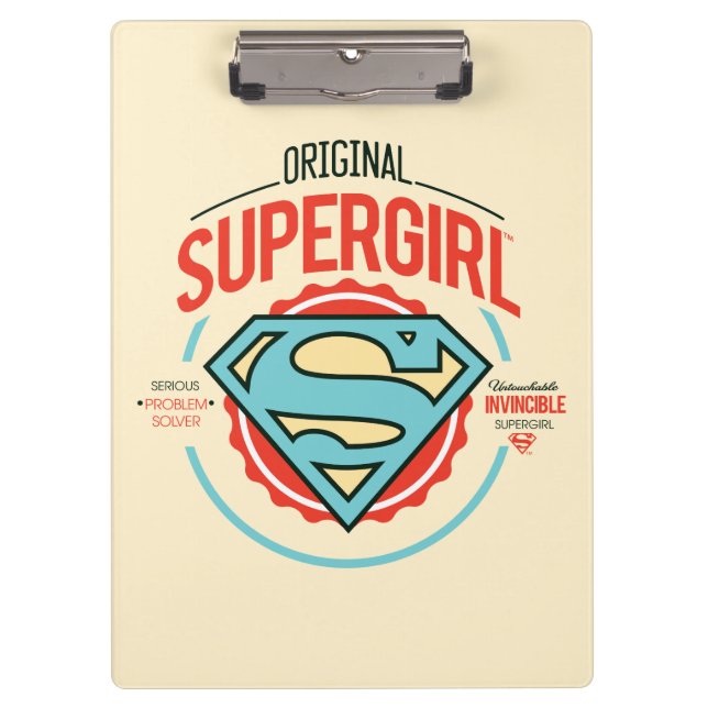 Original Supergirl-Vintag-Logo-Abzeichen Klemmbrett (Vorderseite)