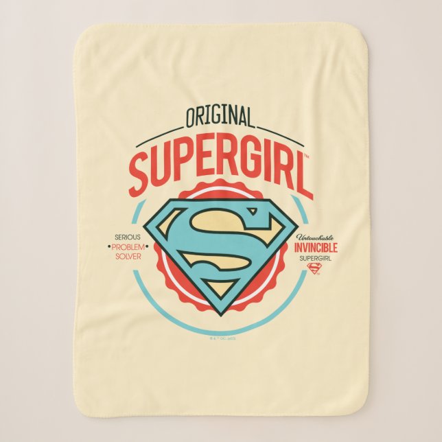Original Supergirl-Vintag-Logo-Abzeichen Sherpadecke (Vorderseite)