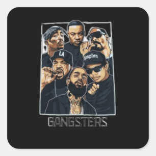 Original T - Shirt West Coast Gangster Quadratischer Aufkleber