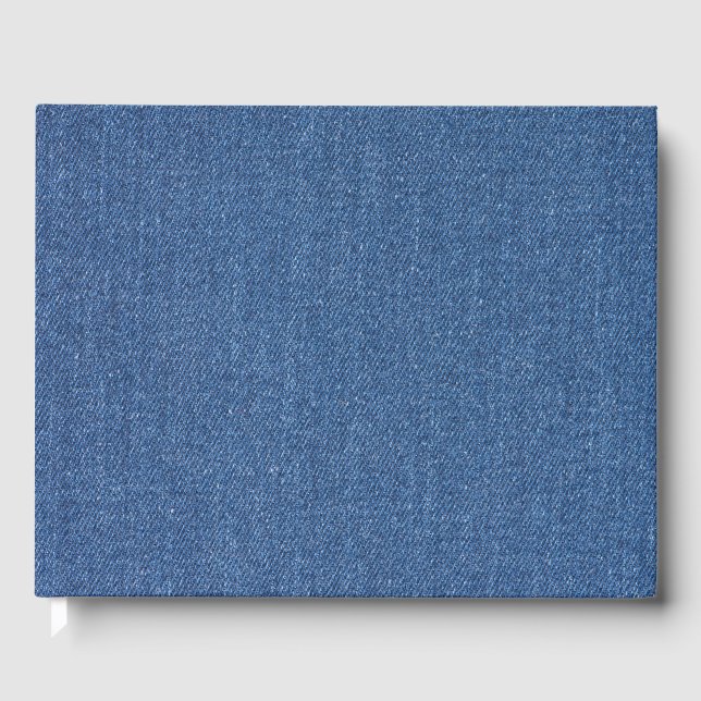 Original Textilienblau-Mode-Jeans denim Gästebuch (Vorderseite)