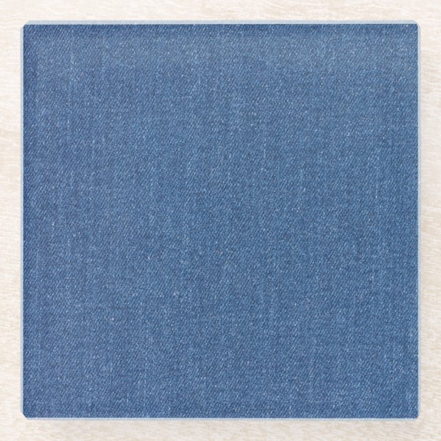 Original Textilienblau-Mode-Jeans denim Glasuntersetzer (Vorderseite)