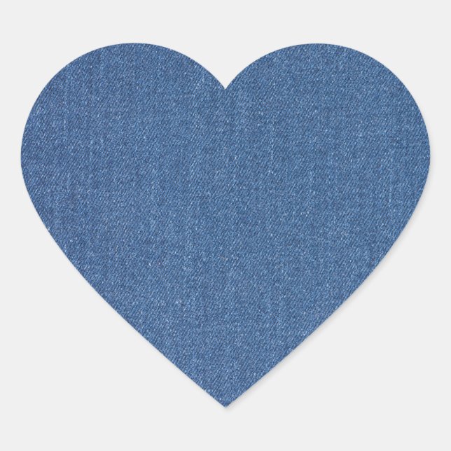 Original Textilienblau-Mode-Jeans denim Herz-Aufkleber (Vorderseite)