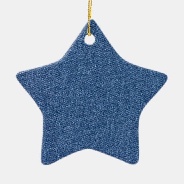 Original Textilienblau-Mode-Jeans denim Keramik Ornament (Vorne)