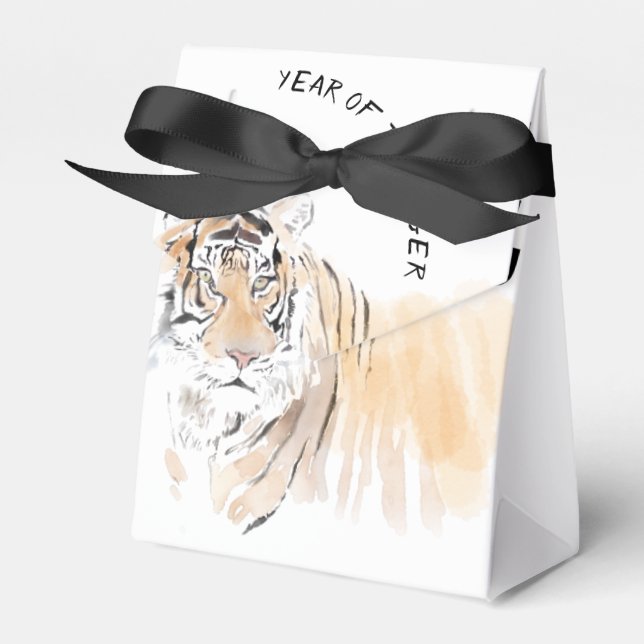 Original Tiger Wasserfarben Chinesisches Ideogramm Geschenkschachtel (Vorderseite)