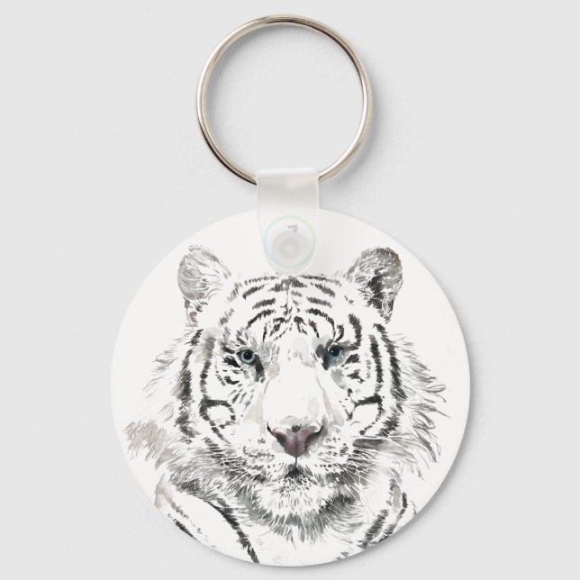 Original Tiger Watercolor Chinesisch Zodiac Geburt Schlüsselanhänger (Vorderseite)