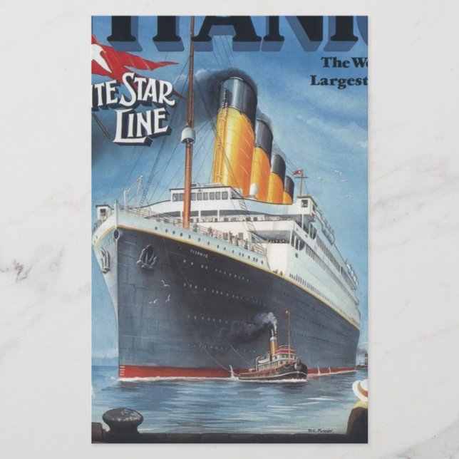 Original Titanisches Vintage Poster 1912 Briefpapier (Vorderseite)