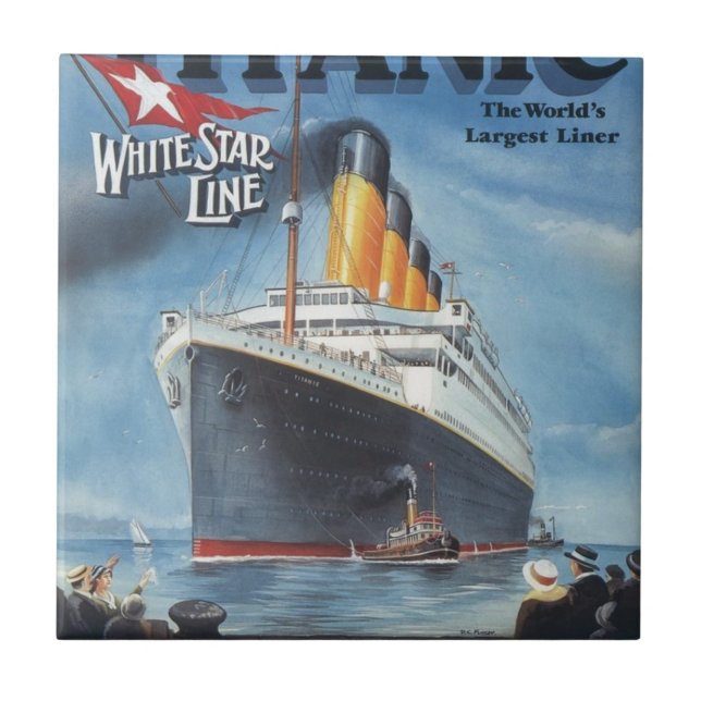 Original Titanisches Vintage Poster 1912 Fliese (Vorderseite)