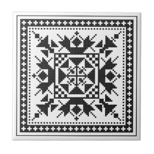 Original Traditionelles Schwarzes Kreuzstich Fliese