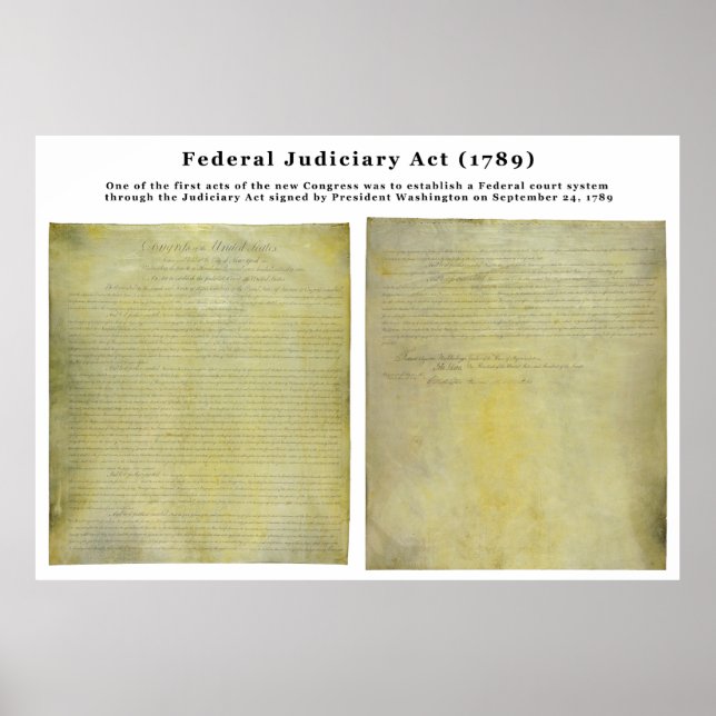 ORIGINAL United Staaten Judiciary Act von 1789 Poster (Vorne)