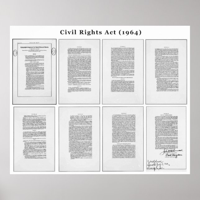 ORIGINAL United Staaten Zivil Rights Act von 1964 Poster (Vorne)