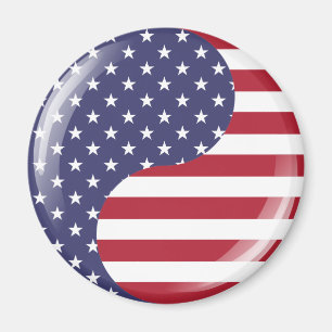 Original USA patriotische Ying Yang Symbol Magnet