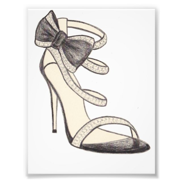 Original Valentino Shoe Fashion Illustration Fotodruck (Vorne)