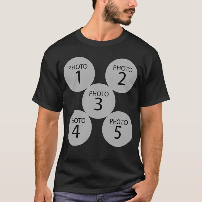 Original Vorlage 5 ROUND FOTOKOLLAGE erstellen T-Shirt (Vorderseite)