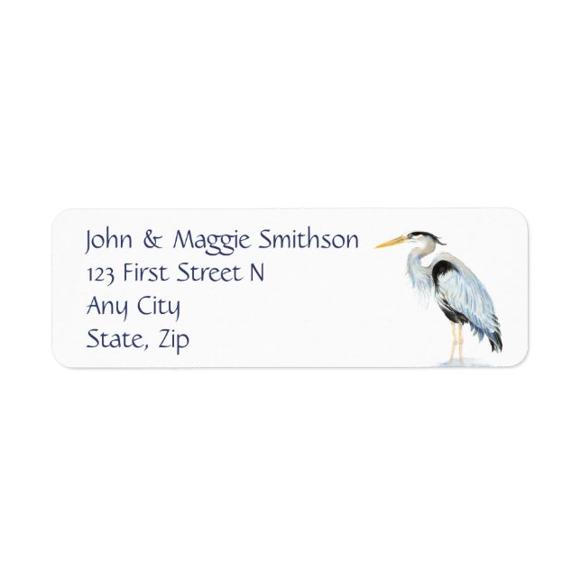 Original Wasserfarbe Großer Blaue Herde Bird (Vorne)