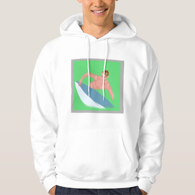 Original-Wasserfarbe-Surf-Druck-Sweatshirt Hoodie (Vorderseite)