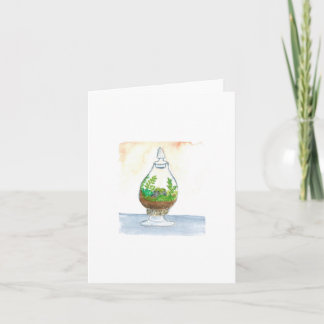 Original Watercolor - Candy jar Terrarium - Blank Karte