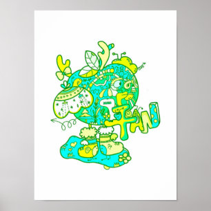 Original Weihnachtsabend Grüne Apple Print Poster