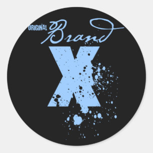 Original-X-Logo (blau) Runder Aufkleber