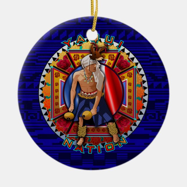 Original Yaqui Nation Deer Dancer Keramikornament (Vorne)