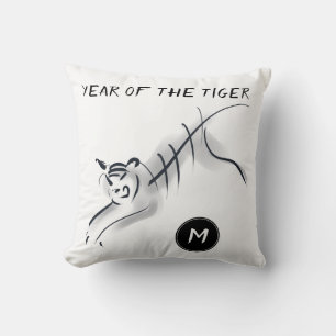 Original Zeichnend5 Chinesisches Tiger-Jahr-Monogr Kissen