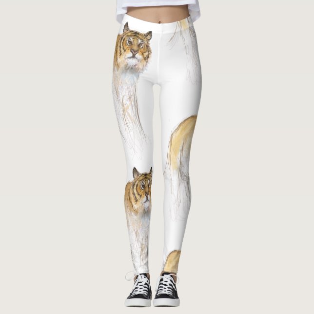 Original Zeichnend 1 Chinesisches Tigerjahr Geburt Leggings (Vorderseite)