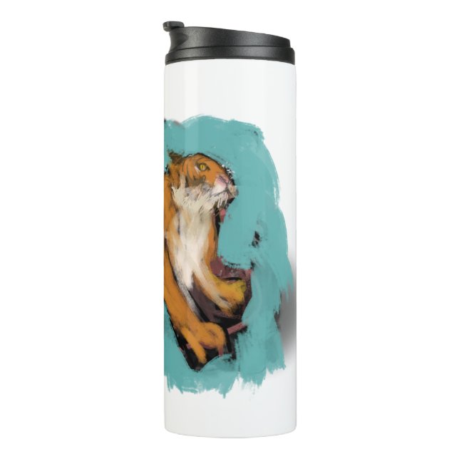 Original Zeichnend Chinesisches Tigerjahr Geburtst Thermosbecher (Nach rechts gedreht)