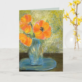 Original zeitgenössische feine Kunst Blumenmalerei Karte