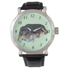 Originalbild des niedlichen Rottweiler-Welpenhunde Armbanduhr