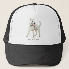 Originalbild des Panting White American Bulldog Truckerkappe