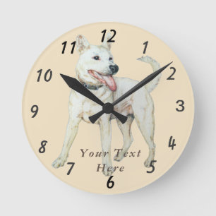 Originalbild eines weißen Amerikaners Runde Wanduhr