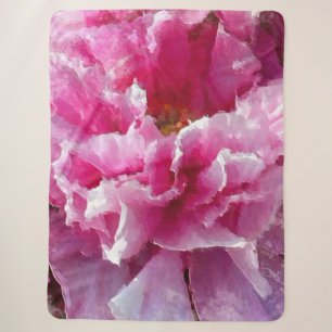 *~* Originale Art Pink Peony Floral AR1 Malerei Sherpadecke