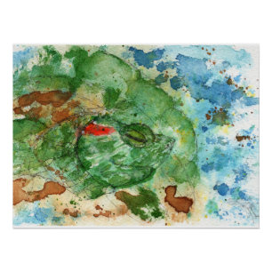 Originale Kunst - Rot Eared Terrapin von Maria Tza Poster