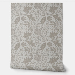 Originale Kunst und Kunsthandwerk Botanisches Grau Tapete