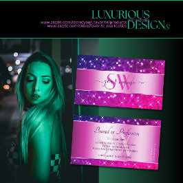 Originale Lila Glitzer Stars in Luxus Pink Visitenkarte