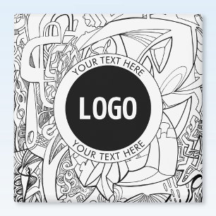 Originale moderne Linienkunst & Ihr Logo Magnet
