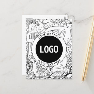 Originale moderne Linienkunst & Ihr Logo Postkarte