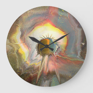 Originale Spin-Art Große Wanduhr