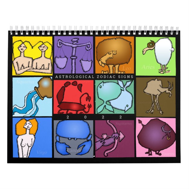 Originale Zeichnungen Astrologische Zeichen Diagra Kalender (Titelbild)