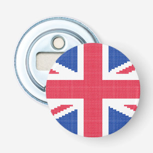 Originaler Kreuzstich-Entwurf Union Jack Flaschenöffner