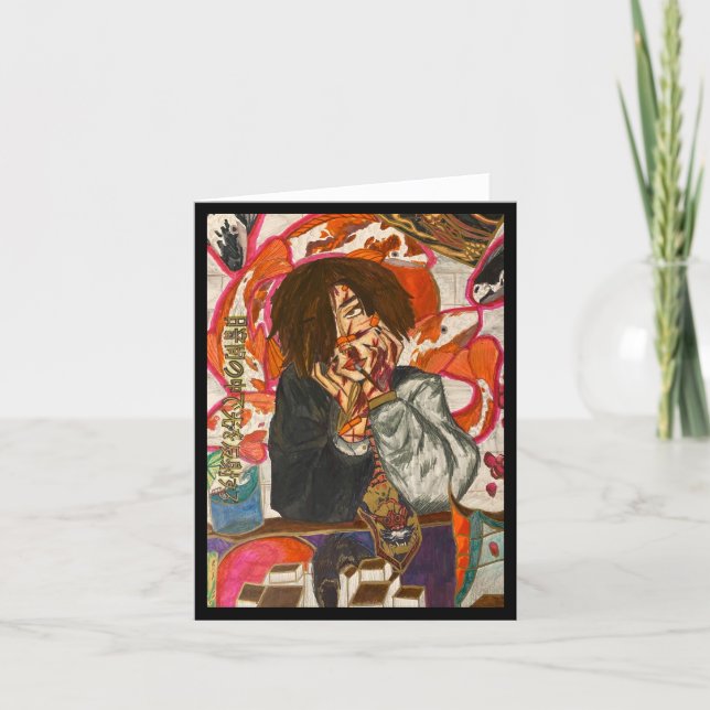 Originales Aquarell-Gemälde Karte (Vorderseite)