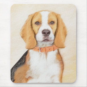 Originalgemälde eines Beagle-Hund - Tierkunst Mousepad